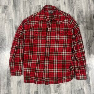 Vintage Ralph Lauren RLX Large Flannel Button Down Shirt Plaid Silk Cotton Wool